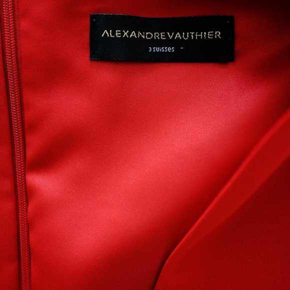 Alexandre Vauthier Red Mid Length pointed shoulders dress size s/m FR 40 - Picture 6 of 7